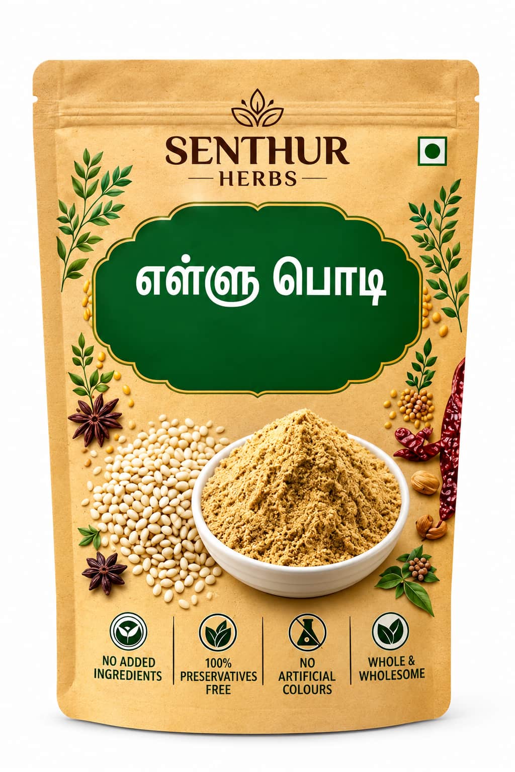 Senthur Herbs Ellu Podi – Traditional Sesame Podi